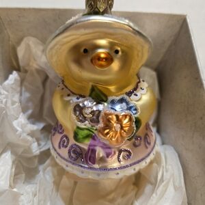 Hallmark Crown Reflections Hand Blown Glass Spring Chick 1998 Ornament QEO8469A